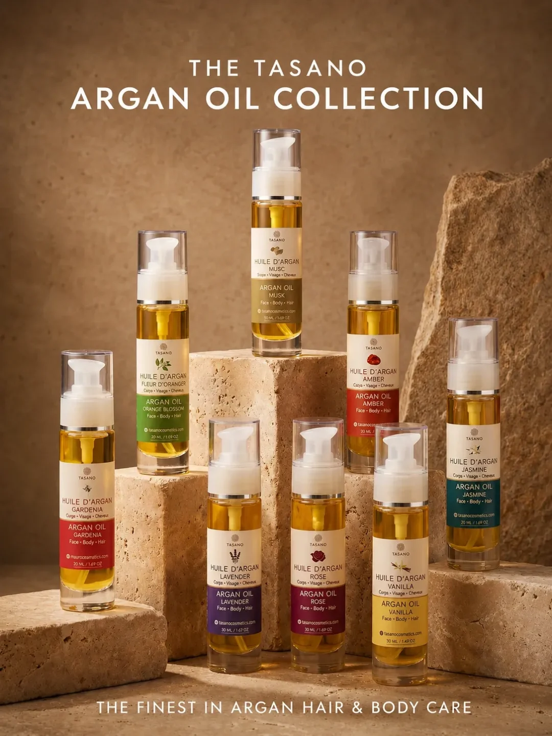 TASANO scented Moroccan argan oil collection for hair and body care