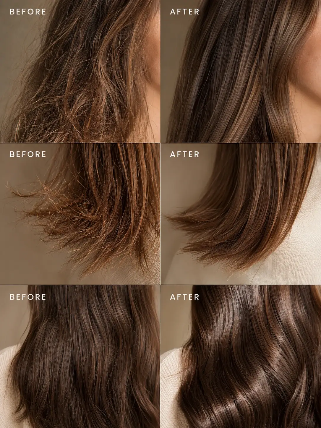 TASANO Orange Blossom Argan Oil before and after hair results for frizz dry ends and shine