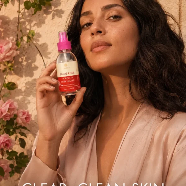 Pure Moroccan Rose Water benefits for hydrated, refreshed and soothed skin Pure Moroccan Rose Water benefits for hydrated, refreshed and soothed skin