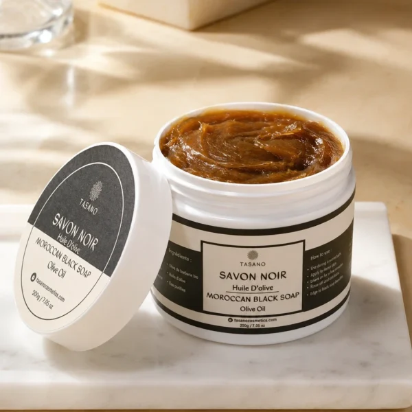 Traditional Moroccan black soap paste olive oil savon noir texture