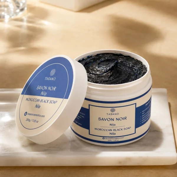 Nila Moroccan Soap texture – traditional Beldi black soap with Moroccan blue nila Nila Moroccan Soap texture – traditional Beldi black soap with Moroccan blue nila