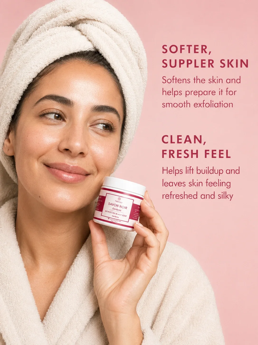 Gardenia Moroccan Soap for smooth skin – cleansing Beldi soap that prepares body skin for exfoliation