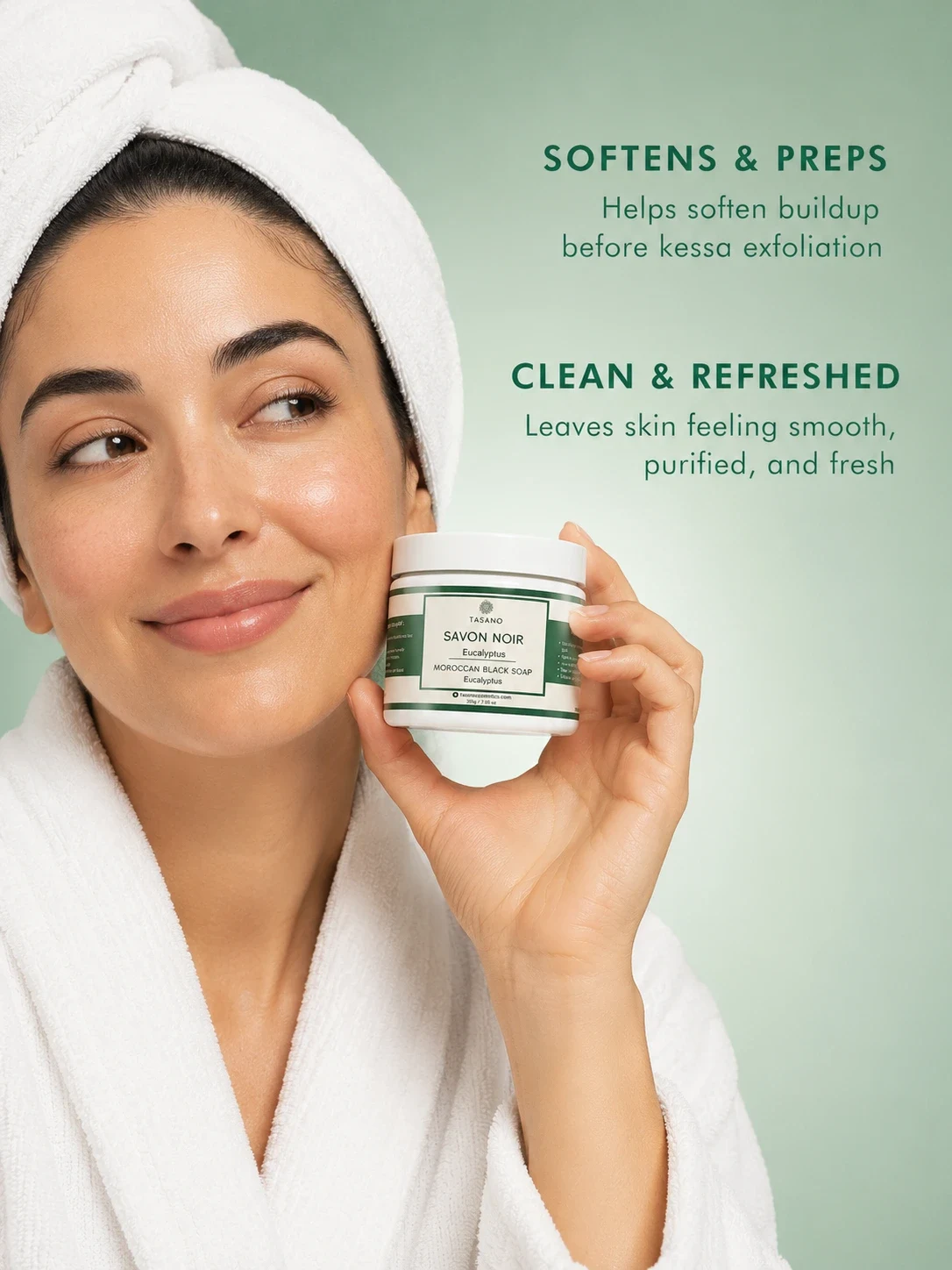 Eucalyptus Moroccan Soap for smooth refreshed skin – hammam cleanser that prepares skin for exfoliation