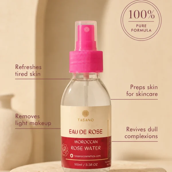 Moroccan Rose Water facial mist for hydration, toner, makeup removal and sensitive skin
