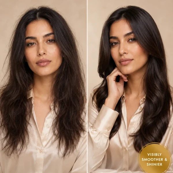 TASANO Lavender Argan Oil before and after hair results for smoother shinier hair