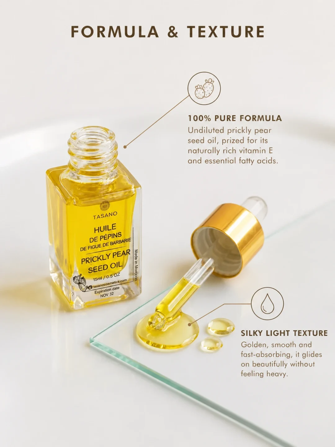 Pure prickly pear seed oil lightweight face oil for dry mature skin Pure prickly pear seed oil lightweight face oil for dry mature skin