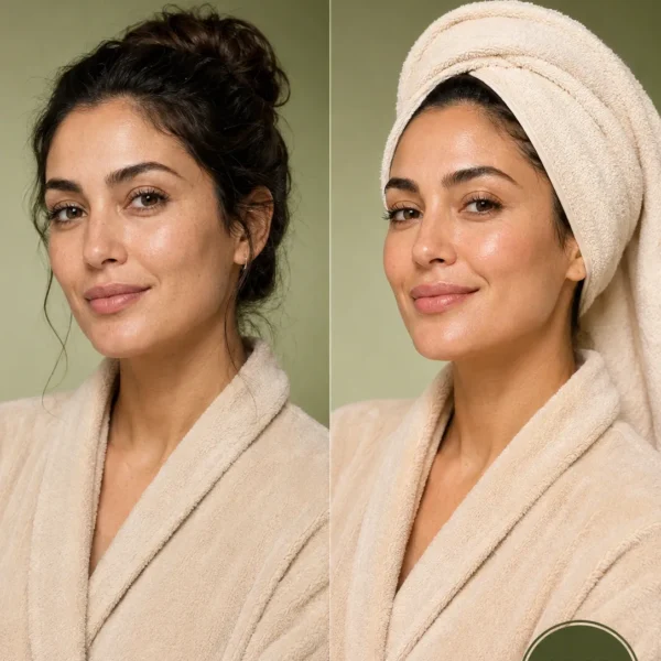 Moroccan hammam black soap before and after body exfoliation results