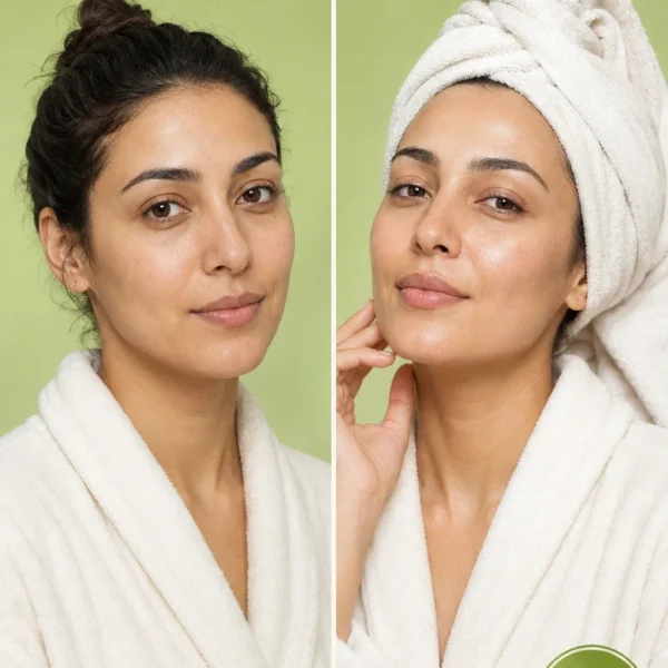 Orange Blossom Moroccan Black Soap before and after – smoother refreshed skin after hammam exfoliation Orange Blossom Moroccan Black Soap before and after – smoother refreshed skin after hammam exfoliation