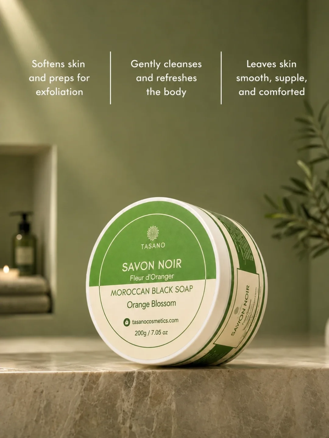 Orange Blossom Moroccan Black Soap benefits – cleanses softens and refreshes skin before exfoliation Orange Blossom Moroccan Black Soap benefits – cleanses softens and refreshes skin before exfoliation