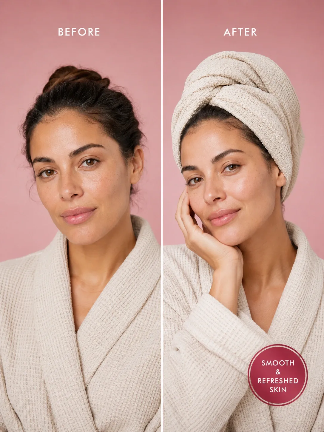 Gardenia Moroccan Soap before and after – smoother refreshed body skin after Moroccan hammam exfoliation