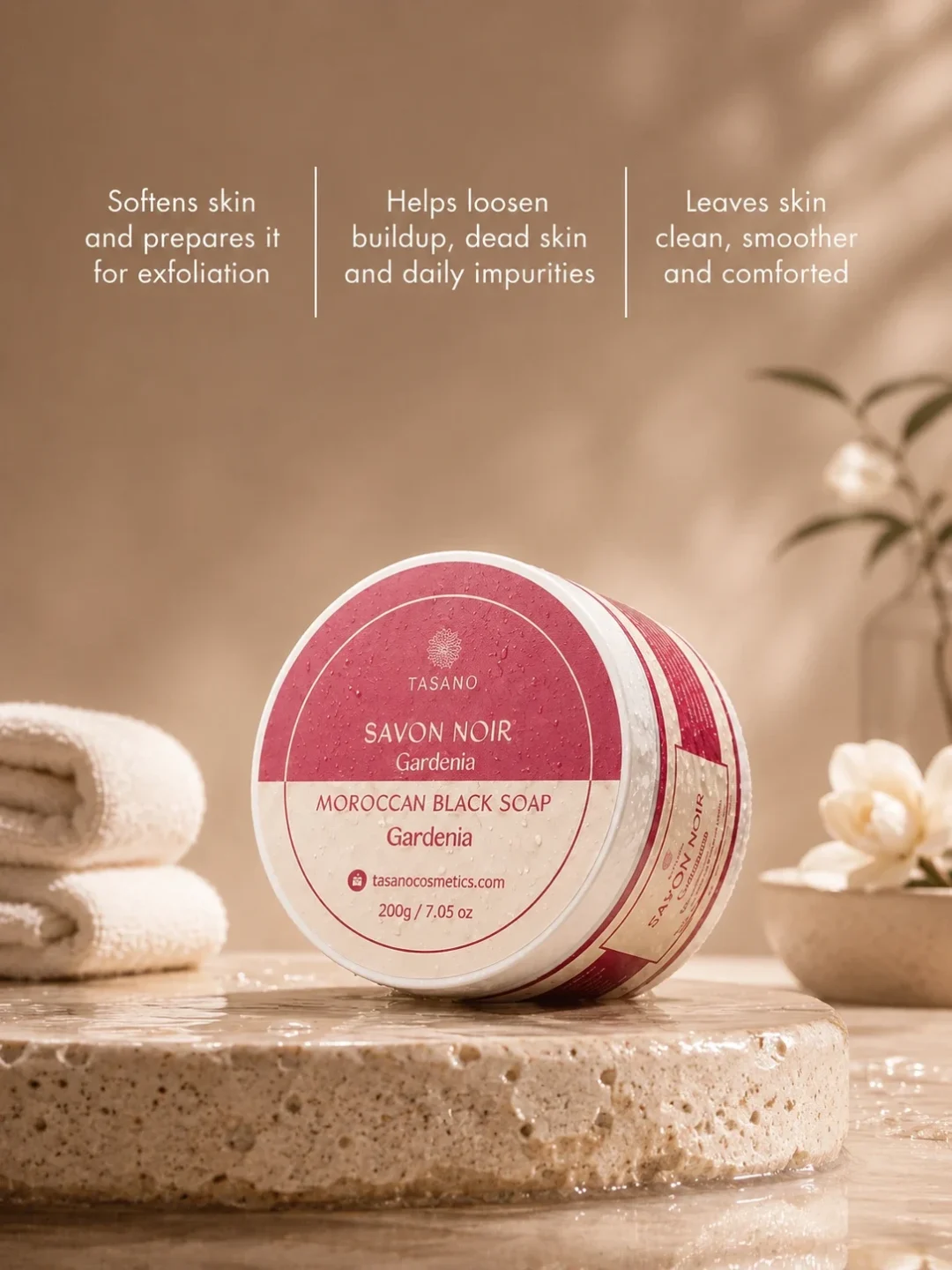 Gardenia Moroccan Soap benefits – cleanses softens and prepares skin for effective body exfoliation Gardenia Moroccan Soap benefits – cleanses softens and prepares skin for effective body exfoliation