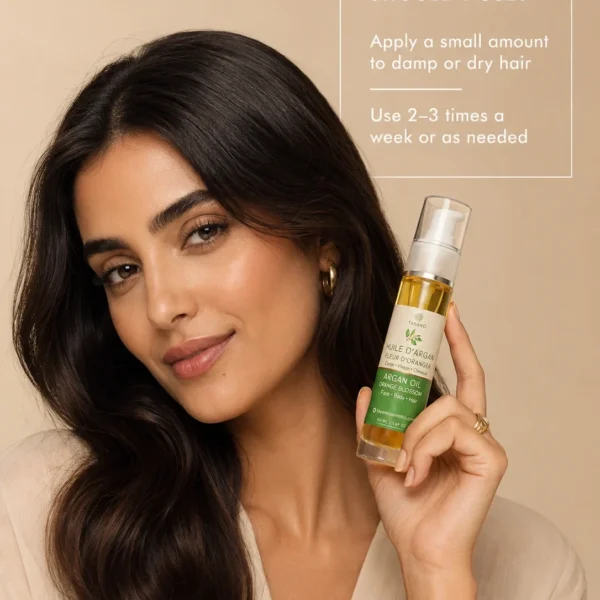 How to use TASANO Orange Blossom Argan Oil on damp or dry hair