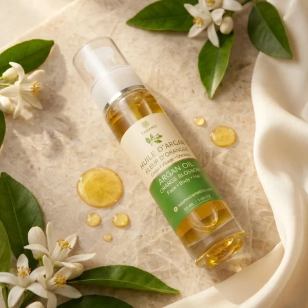 TASANO Orange Blossom Argan Oil with fresh floral orange blossom scent for hair and body