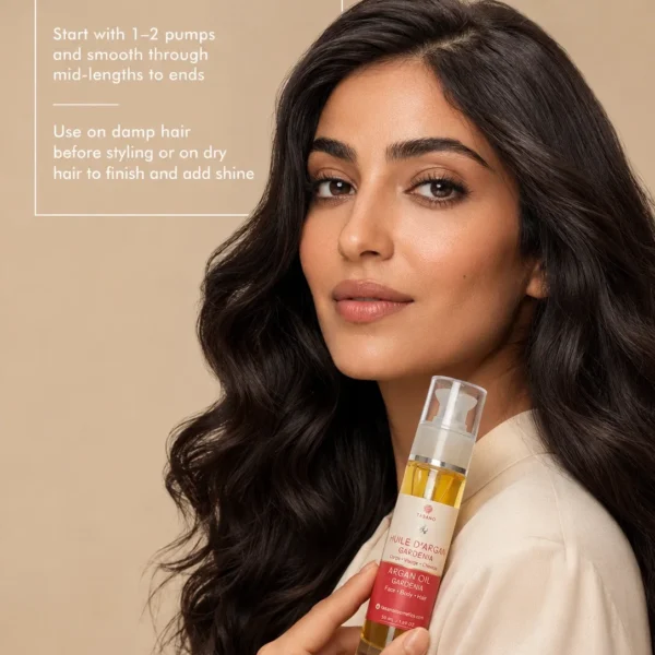 How to use TASANO Gardenia Argan Oil on damp or dry hair