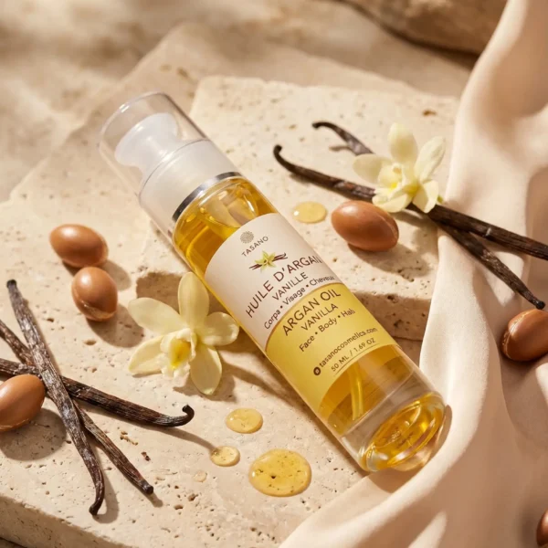 TASANO Vanilla Argan Oil with warm comforting vanilla scent for hair and body
