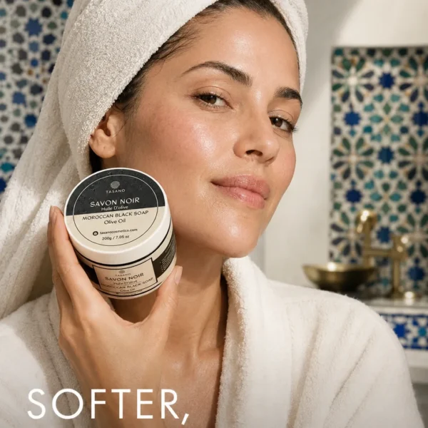Moroccan Black Soap for smooth soft skin after traditional hammam ritual