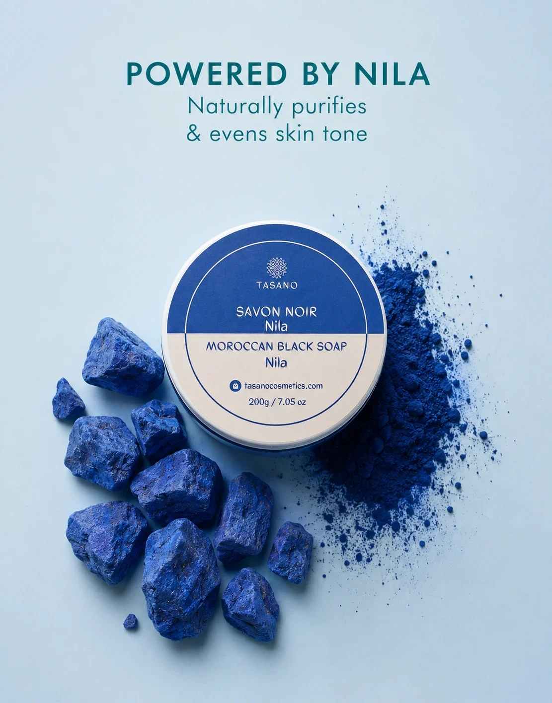Nila Moroccan Soap with Moroccan blue nila – traditional Beldi soap for hammam body skincare