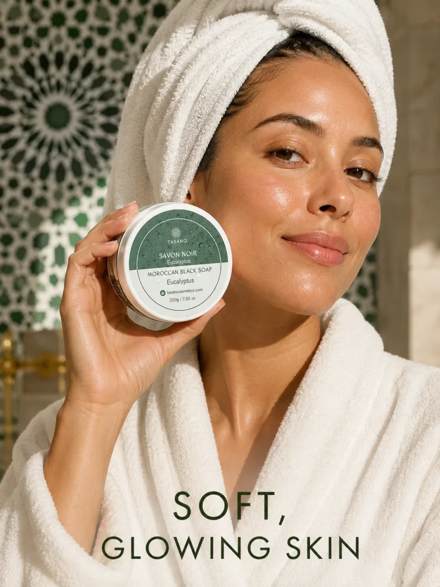 Eucalyptus Moroccan Soap results – clear smooth refreshed post-hammam skin after body exfoliation