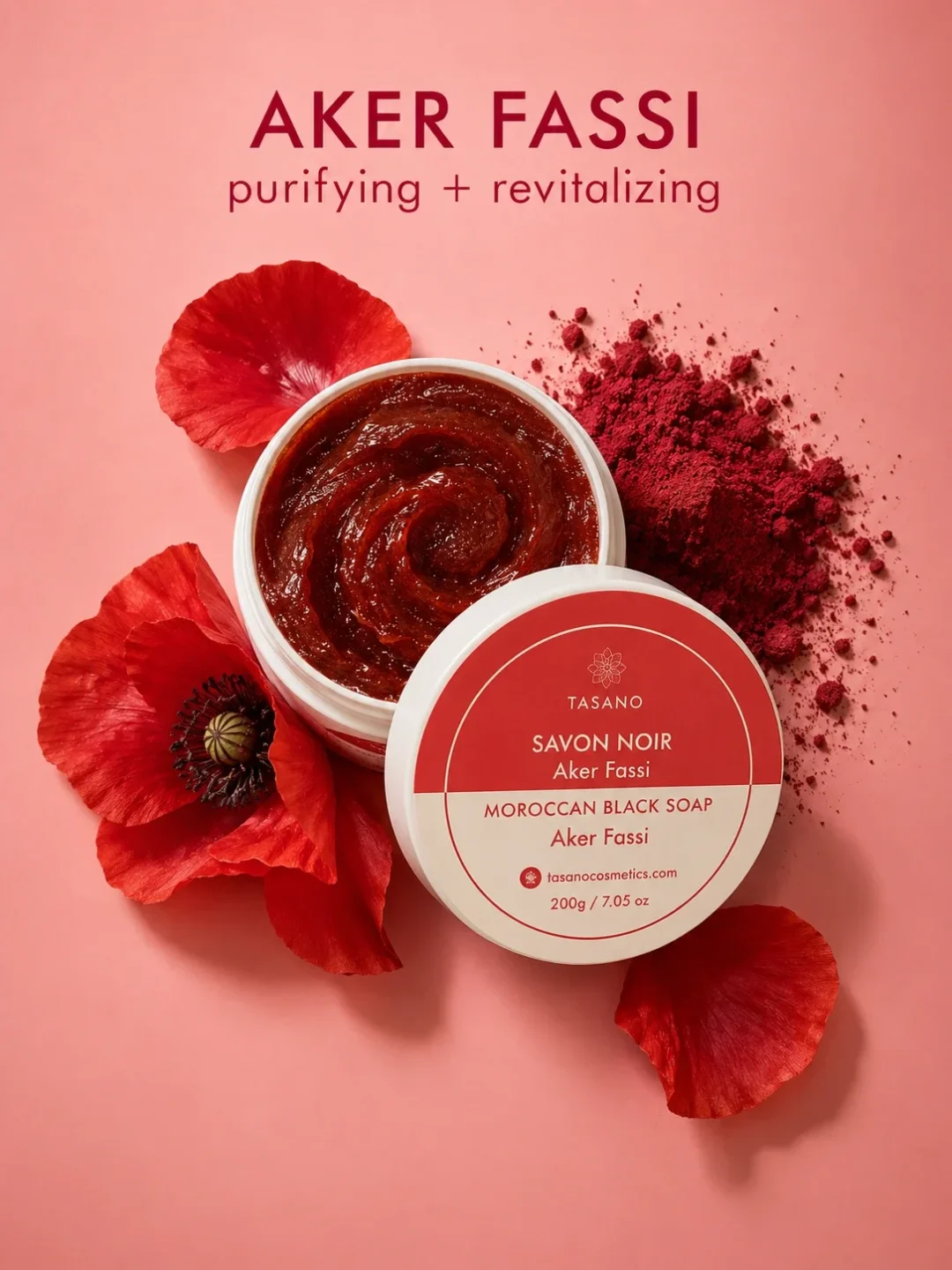 Aker Fassi Moroccan Soap with poppy petals – traditional Moroccan Beldi soap for hammam skincare Aker Fassi Moroccan Soap with poppy petals – traditional Moroccan Beldi soap for hammam skincare