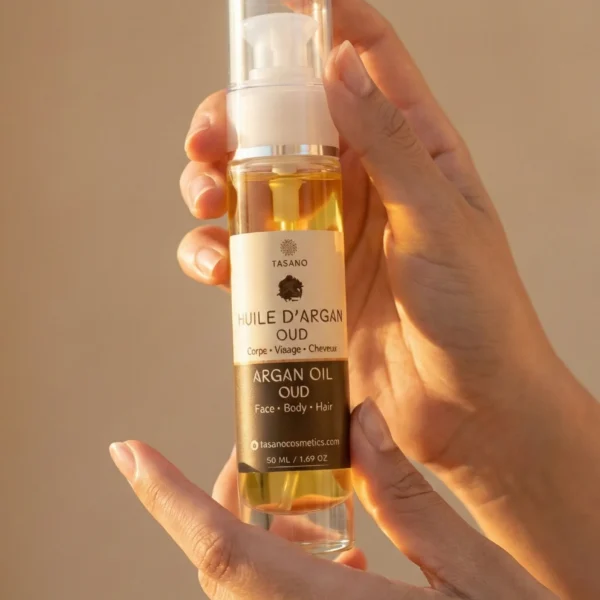 TASANO Oud Argan Oil with rich woody oud scent for hair and body
