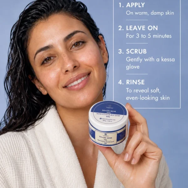 How to use Nila Moroccan Soap – Moroccan hammam cleansing and kessa exfoliation routine How to use Nila Moroccan Soap – Moroccan hammam cleansing and kessa exfoliation routine