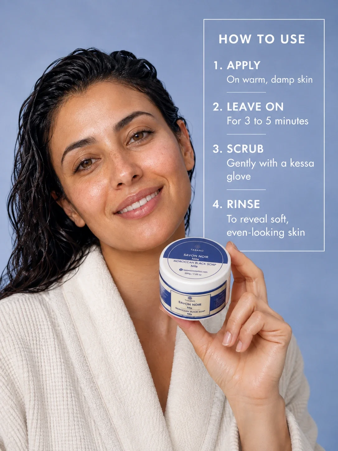 How to use Nila Moroccan Soap – Moroccan hammam cleansing and kessa exfoliation routine