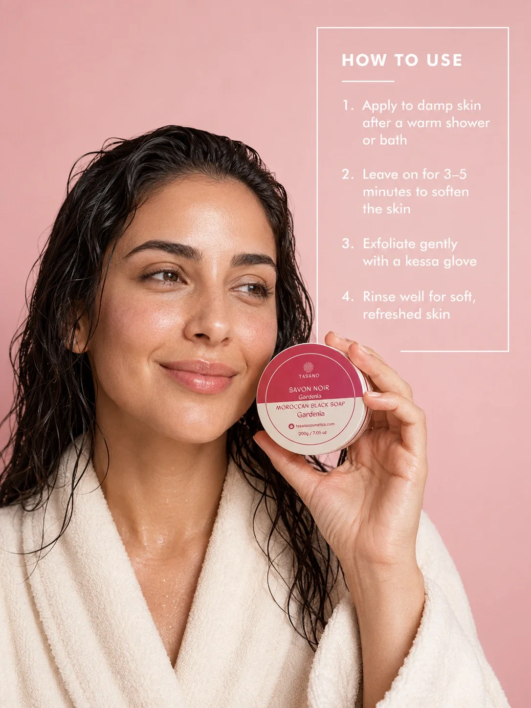 How to use Gardenia Moroccan Soap – Moroccan hammam cleansing followed by kessa body exfoliation