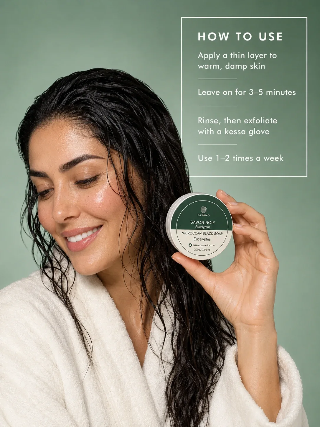 How to use Eucalyptus Moroccan Soap – hammam cleansing and kessa glove body exfoliation routine