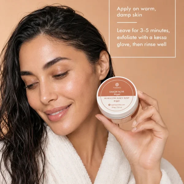How to use Argan Moroccan Soap – traditional hammam cleansing and kessa exfoliation for smooth skin