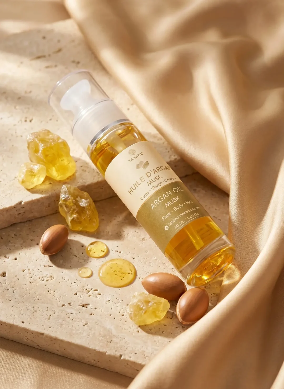 TASANO Musk argan oil for lightweight nourishing hair care and skincare