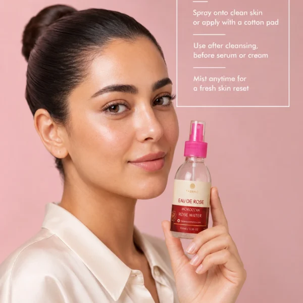How to use Pure Moroccan Rose Water benefits for hydrated, refreshed and soothed skin