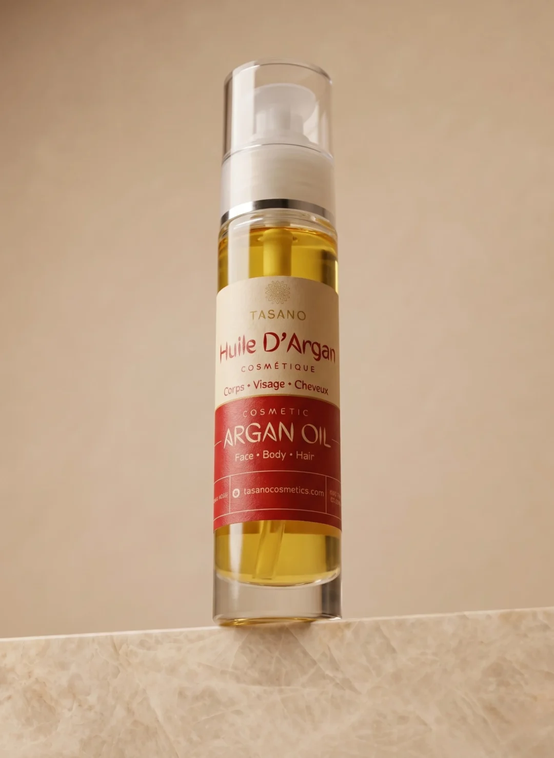 TASANO pure Moroccan argan oil for face, hair, body, nails and beard care