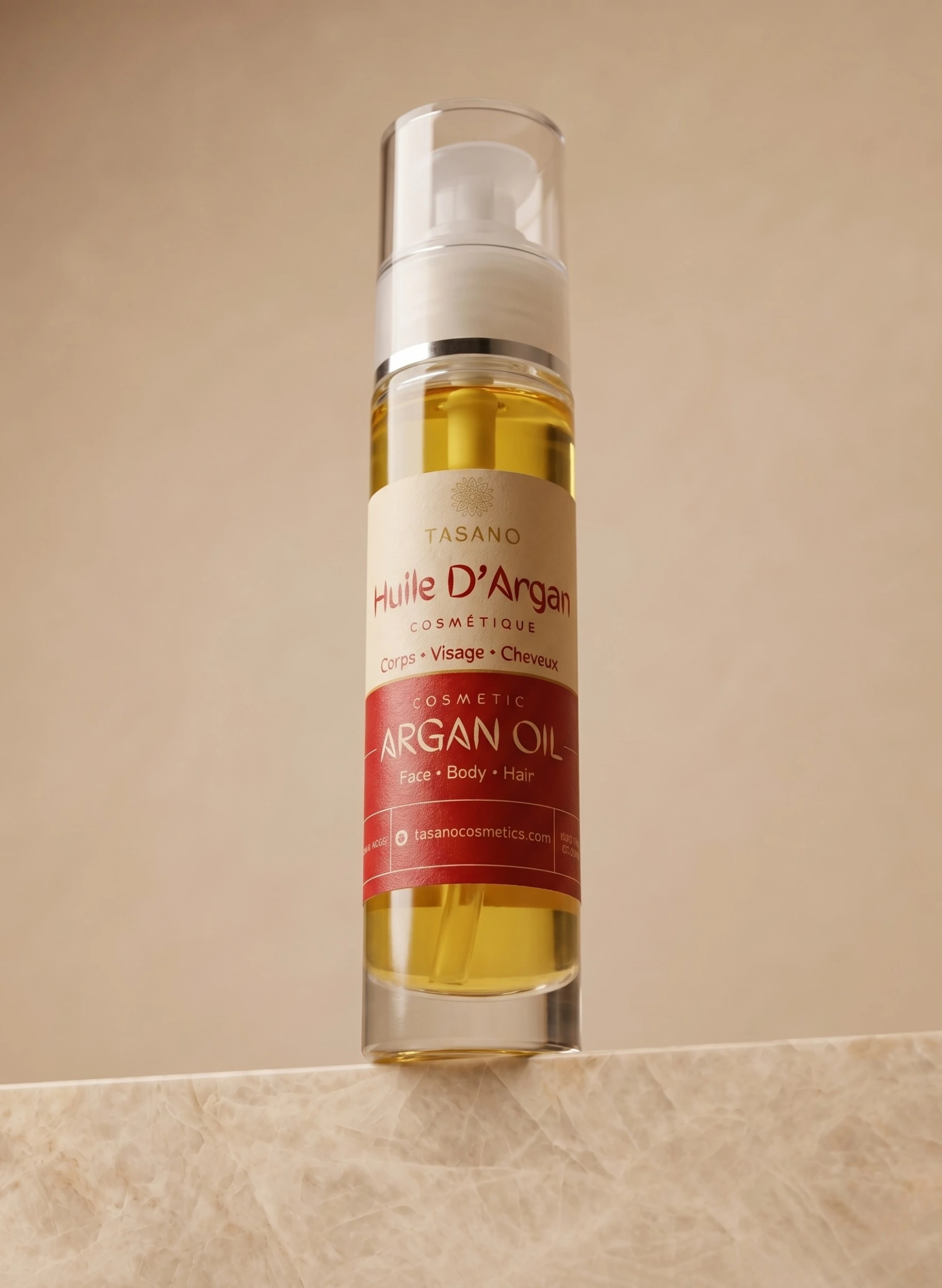 TASANO pure Moroccan argan oil for face, hair, body, nails and beard care