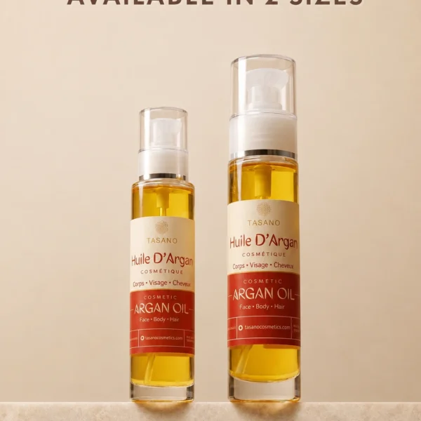 TASANO Moroccan argan oil available in 50ml and 100ml bottles for face, hair, body and nail care