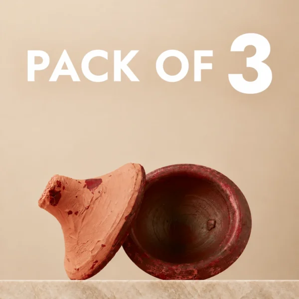 TASANO Aker Fassi Moroccan lipstick clay pot natural lip stain and cheek stain PACK OF 3