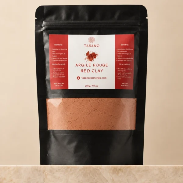 TASANO Moroccan Red Clay powder 200g natural clay face mask for oily dull and uneven-looking skin TASANO Moroccan Red Clay powder 200g natural clay face mask for oily dull and uneven-looking skin