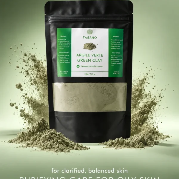Moroccan Green Clay Mask for oily skin, excess sebum, visible shine and clogged-looking pores Moroccan Green Clay Mask for oily skin, excess sebum, visible shine and clogged-looking pores