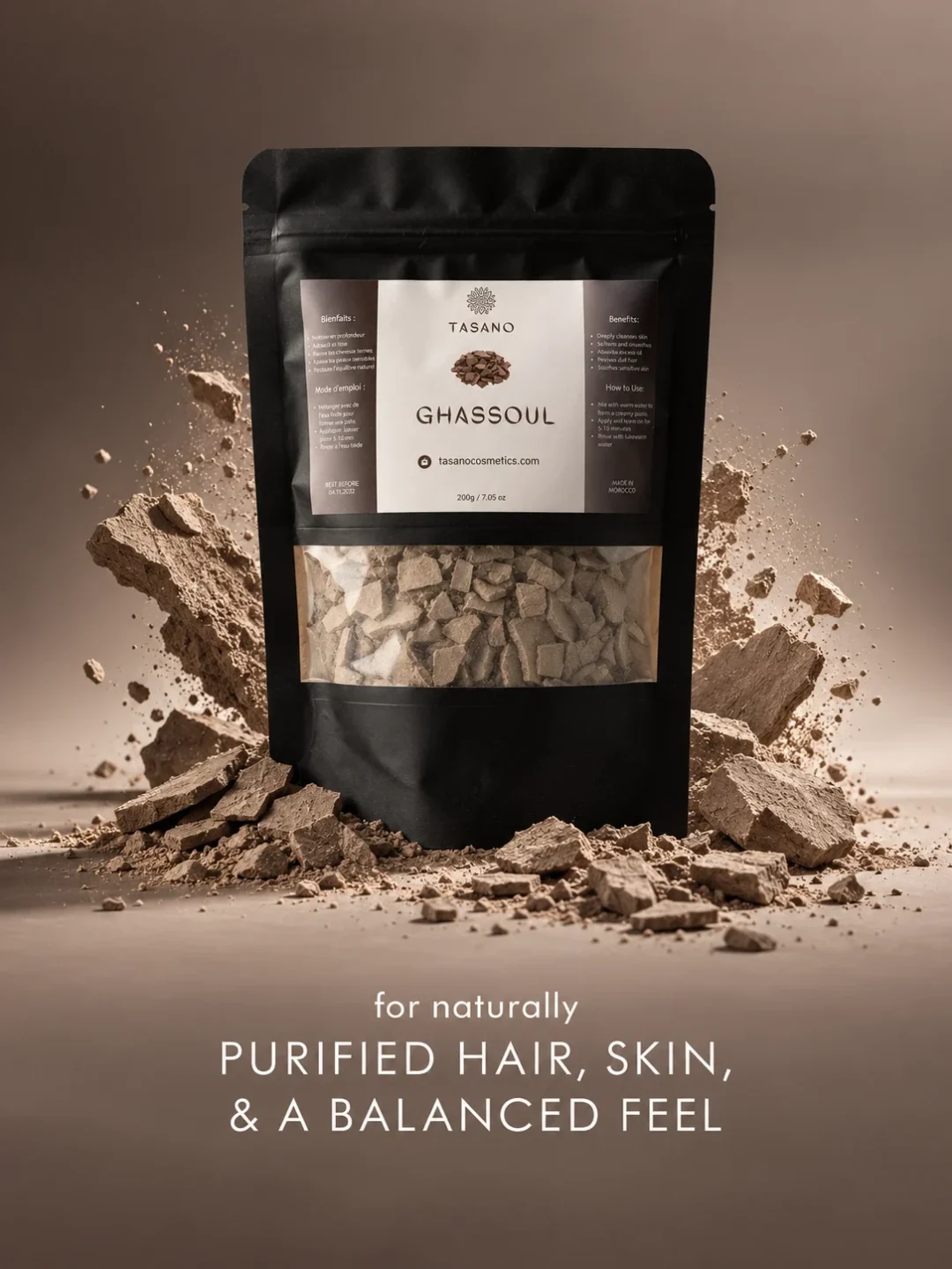 Moroccan Rhassoul Clay for oily hair, scalp buildup, oily skin and traditional hammam cleansing Moroccan Rhassoul Clay for oily hair, scalp buildup, oily skin and traditional hammam cleansing