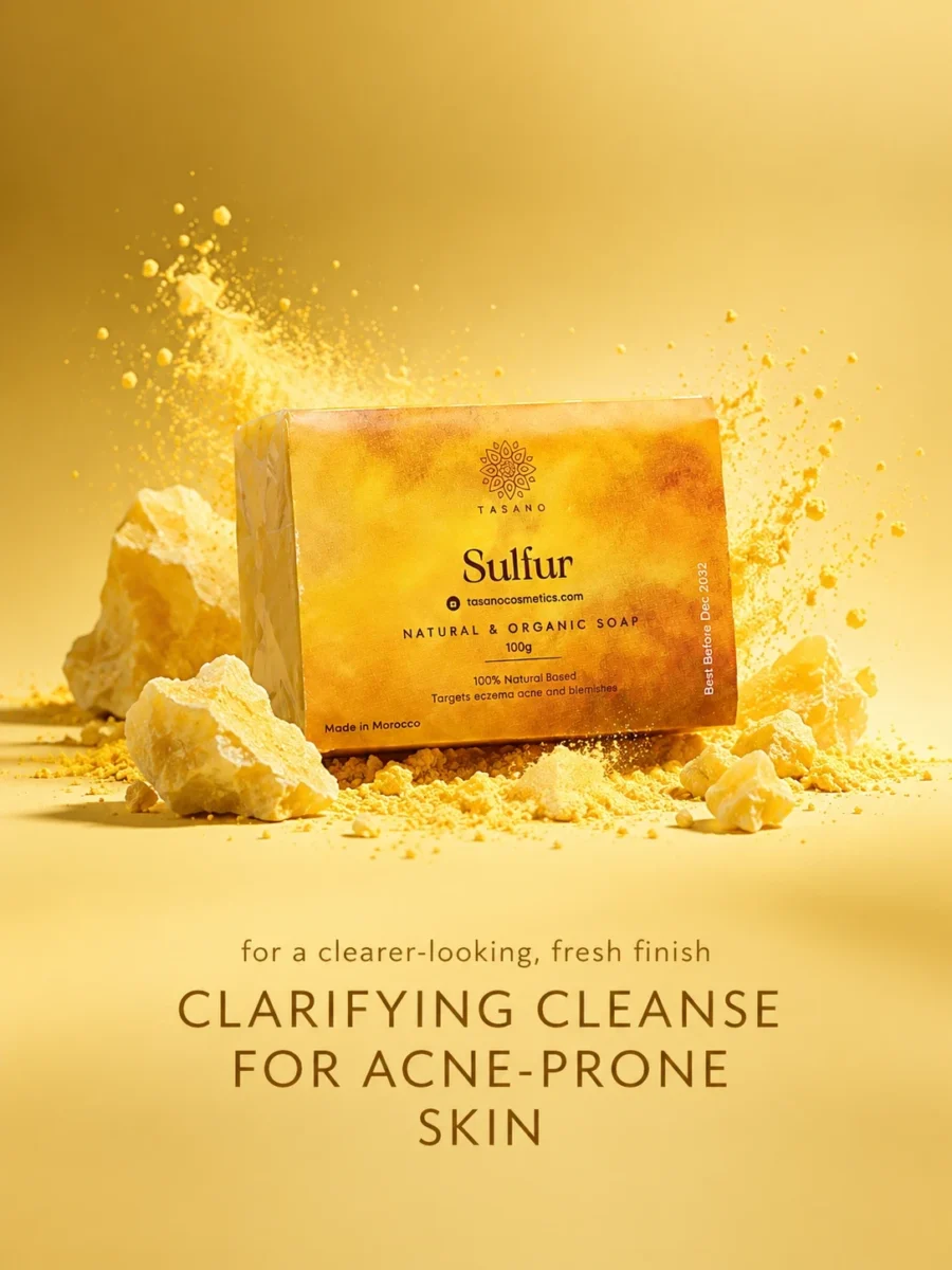 Sulfur soap for blemish-prone skin, oily skin and deep-cleansing face and body care