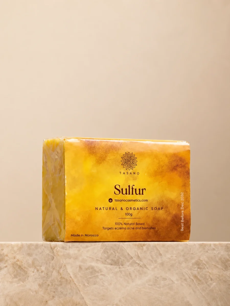 TASANO Moroccan sulfur bar soap for oily, blemish-prone and congested skin