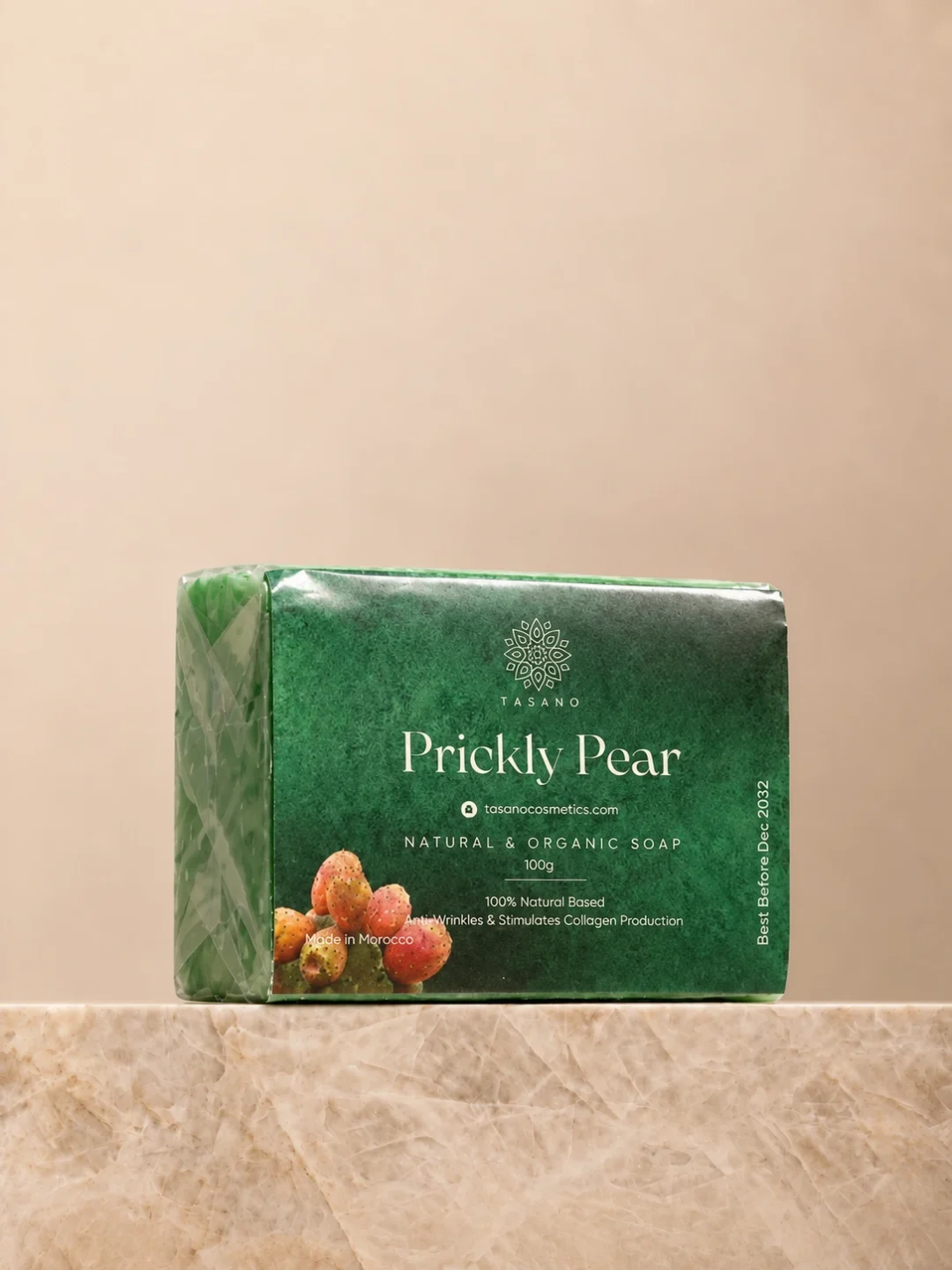 TASANO Moroccan prickly pear soap bar for mature skin, wrinkles, firming and anti-aging care