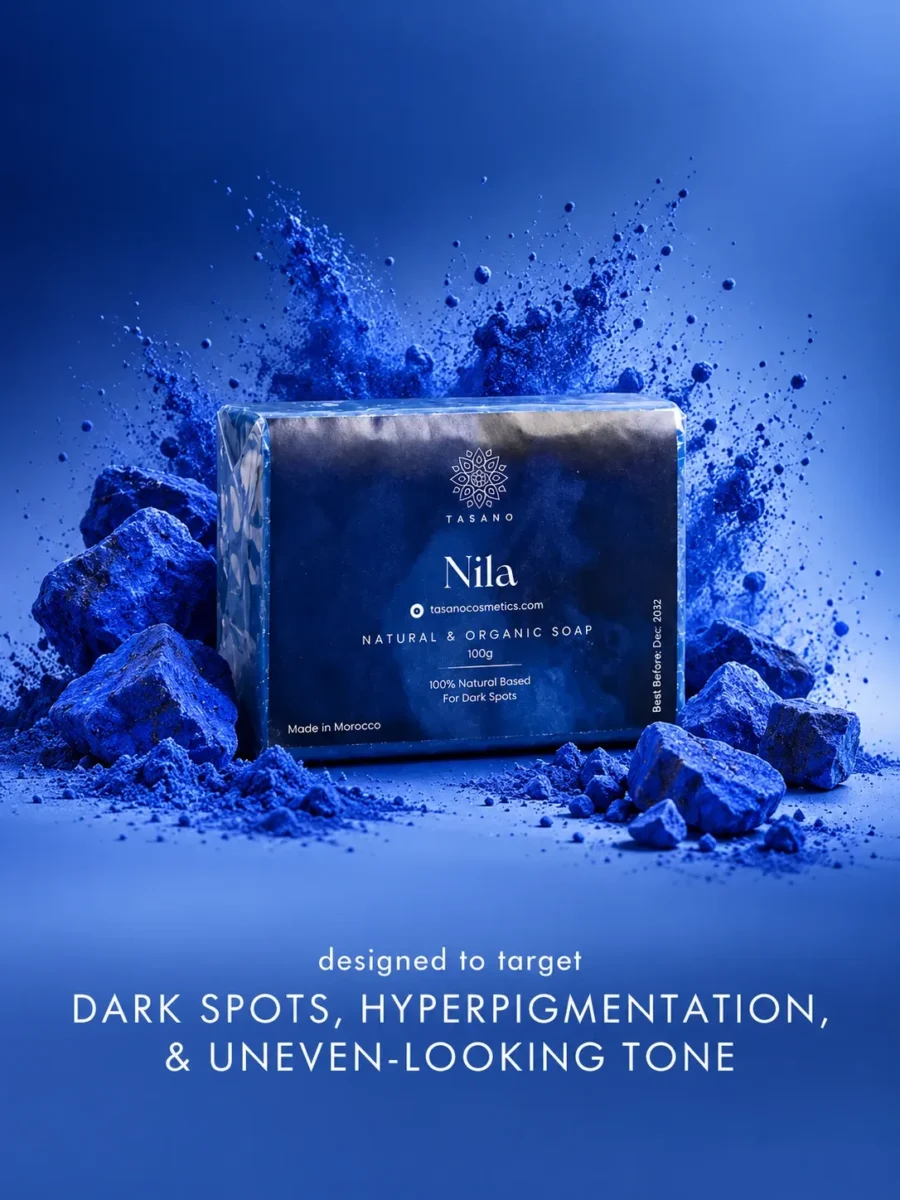 Moroccan Nila soap for dark spots, hyperpigmentation and uneven skin tone, TASANO face and body cleansing bar