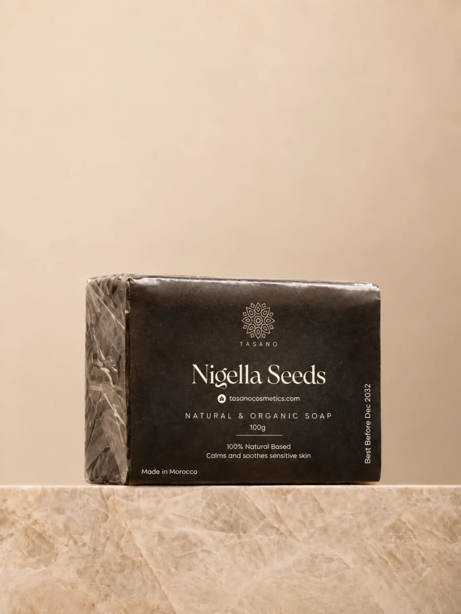 TASANO Moroccan Nigella black seed soap bar for sensitive and dry skin