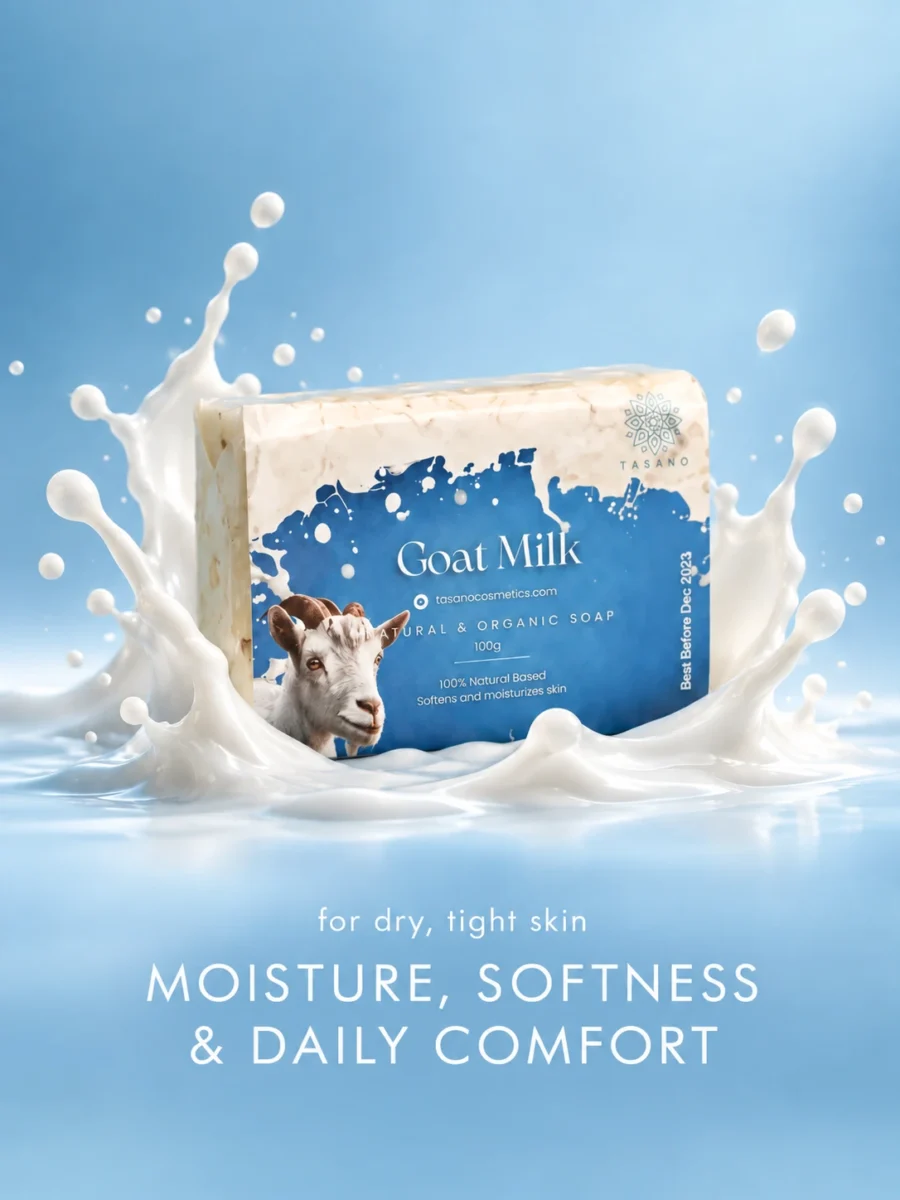 Goat milk soap for dry skin, moisturizing face and body cleansing and softer smoother skin