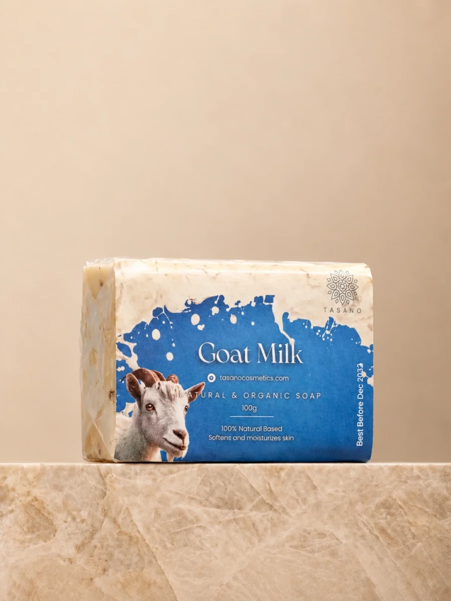 TASANO Moroccan goat milk soap bar for dry skin, moisturizing and softening care