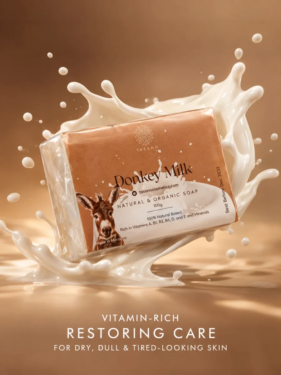 Donkey milk soap for dry dull skin, vitamin-rich face and body cleansing and nourishing skincare