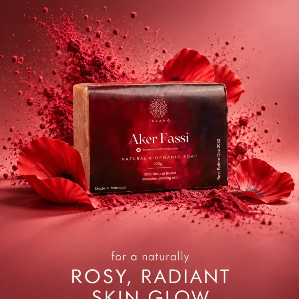 Moroccan Aker Fassi soap for dull skin, natural rosy glow and radiant-looking face and body skin