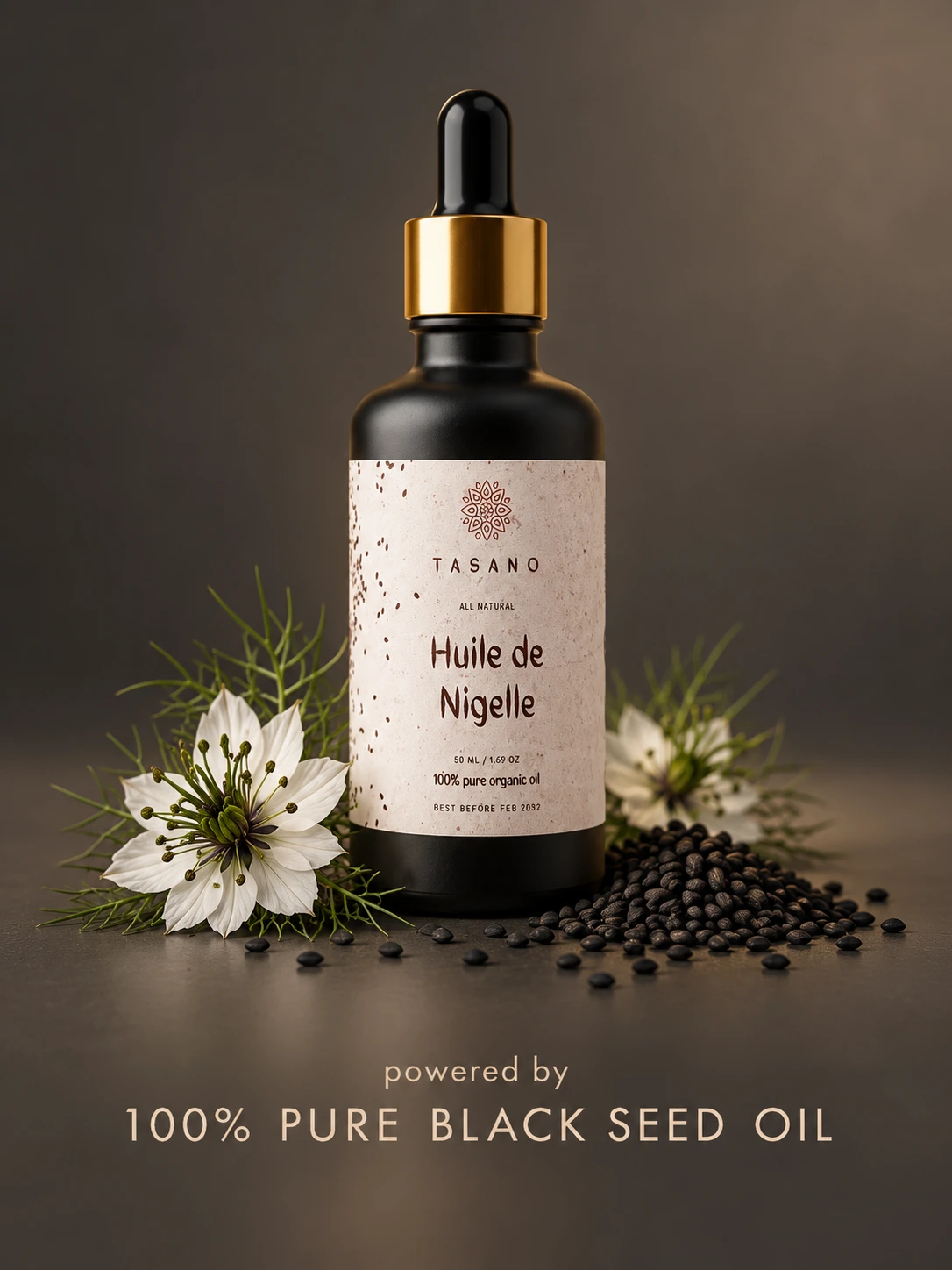 100% pure Black Seed Oil for hair, scalp, face, skin and body care | TASANO Nigella Sativa Oil