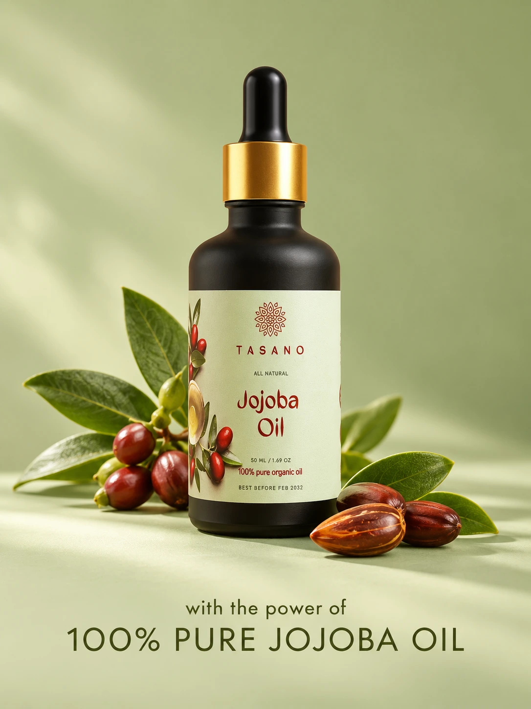 100% pure Jojoba Oil for face, skin, hair and scalp care | TASANO botanical jojoba oil