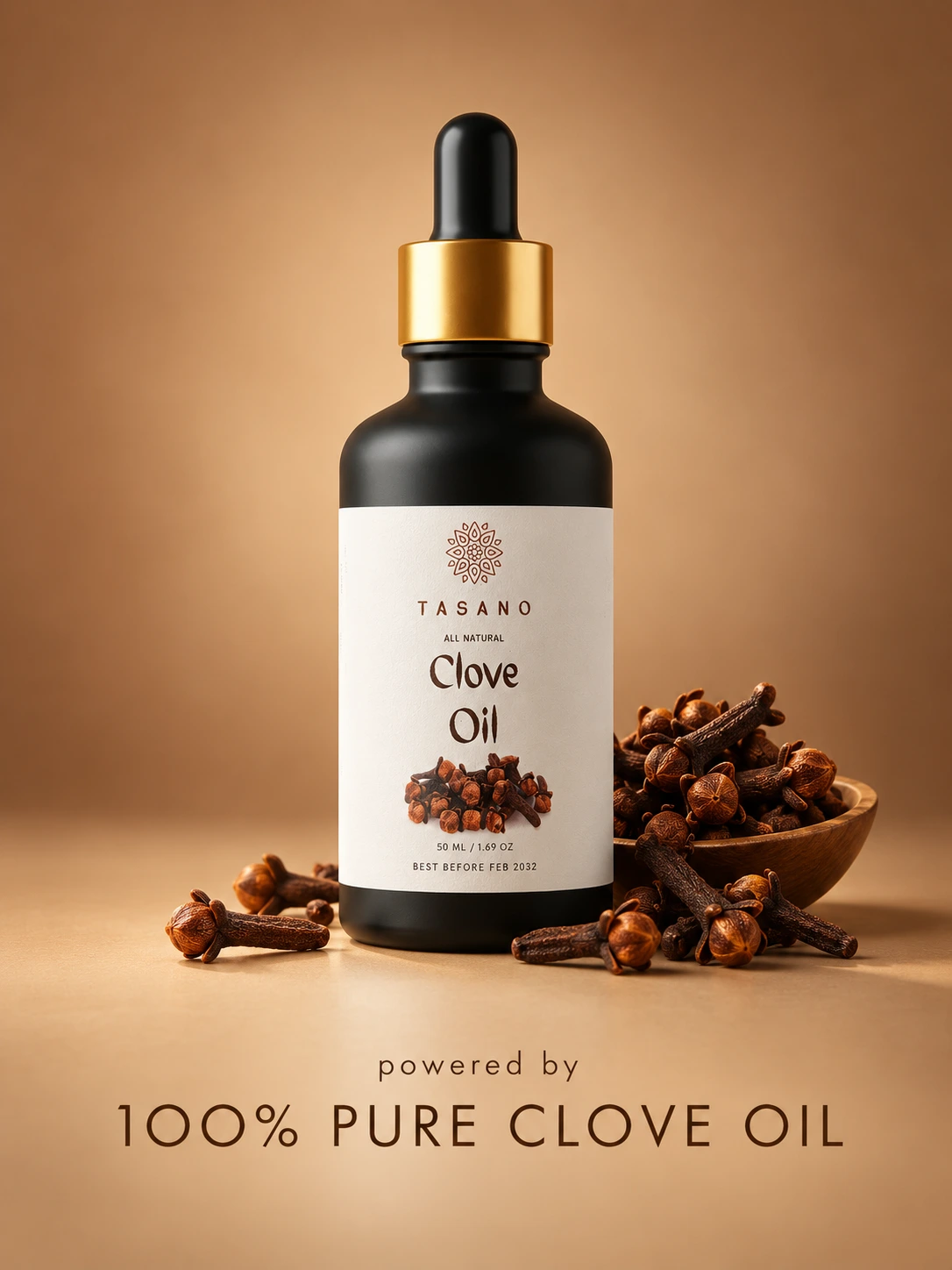 TASANO 100% Pure Clove Oil for Hair and Scalp, natural botanical oil for scalp care and dry hair conditioning